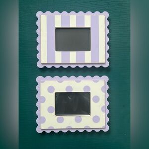 New Arrivals Inc Picture Frames Purple White Baby Room Scallop Polka Dots Stripe